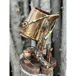 Veilleuse en Bois Sculpté