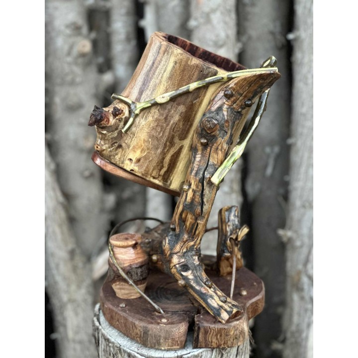 Wooden Sculpted Table Lamp