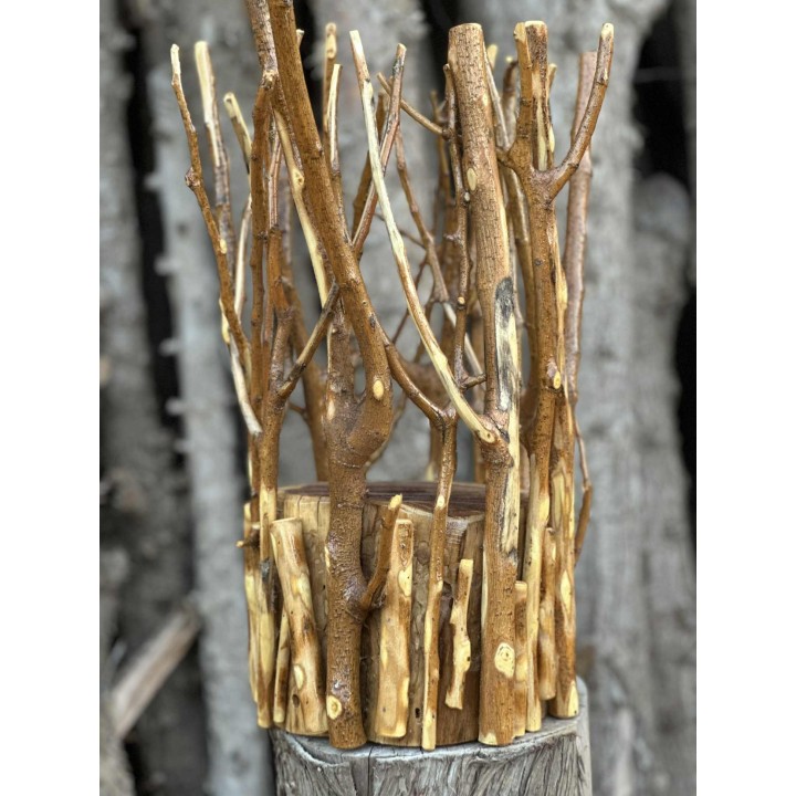 Veilleuse de Table de Nuit en Bois Sculpté