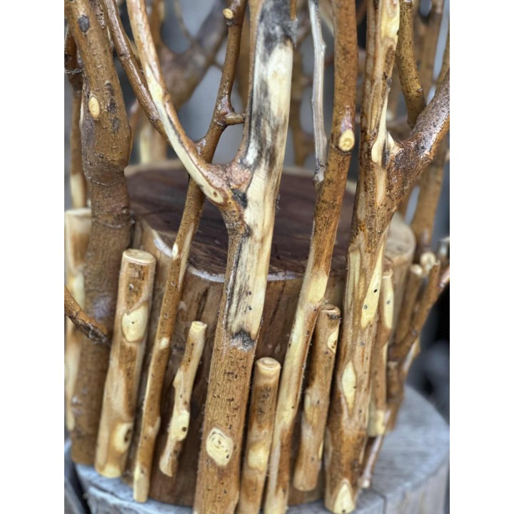 Veilleuse de Table de Nuit en Bois Sculpté