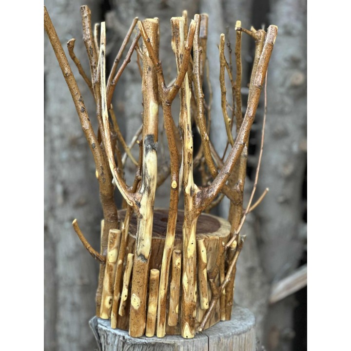 Veilleuse de Table de Nuit en Bois Sculpté