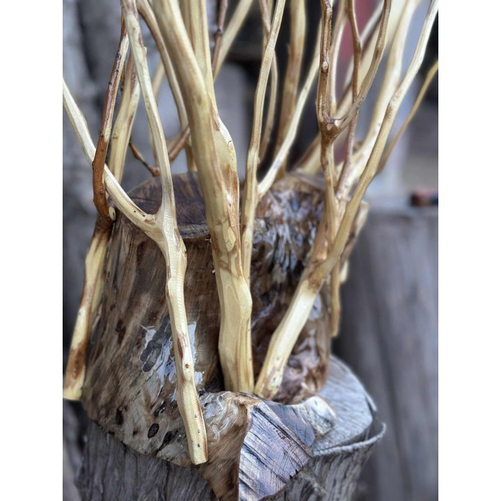 Veilleuse de Table de Nuit en Bois Sculpté