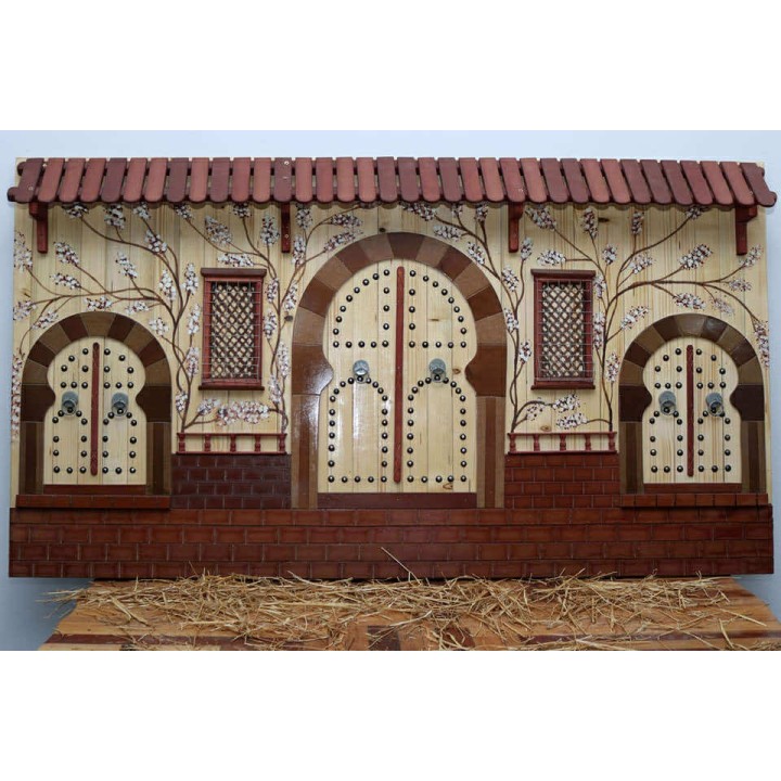 An artistic model of the facade of a traditional Tunisian house