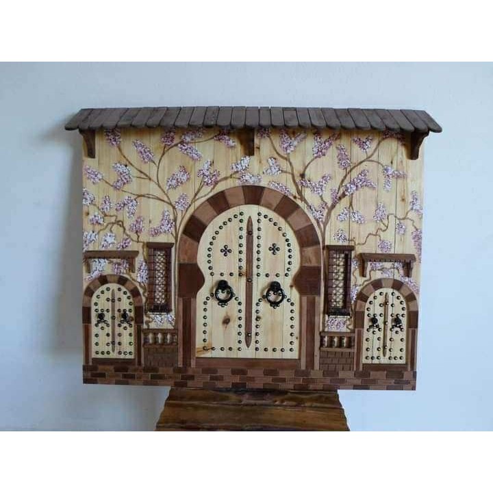 An medium-sized artistic model of the facade of a traditional Tunisian house
