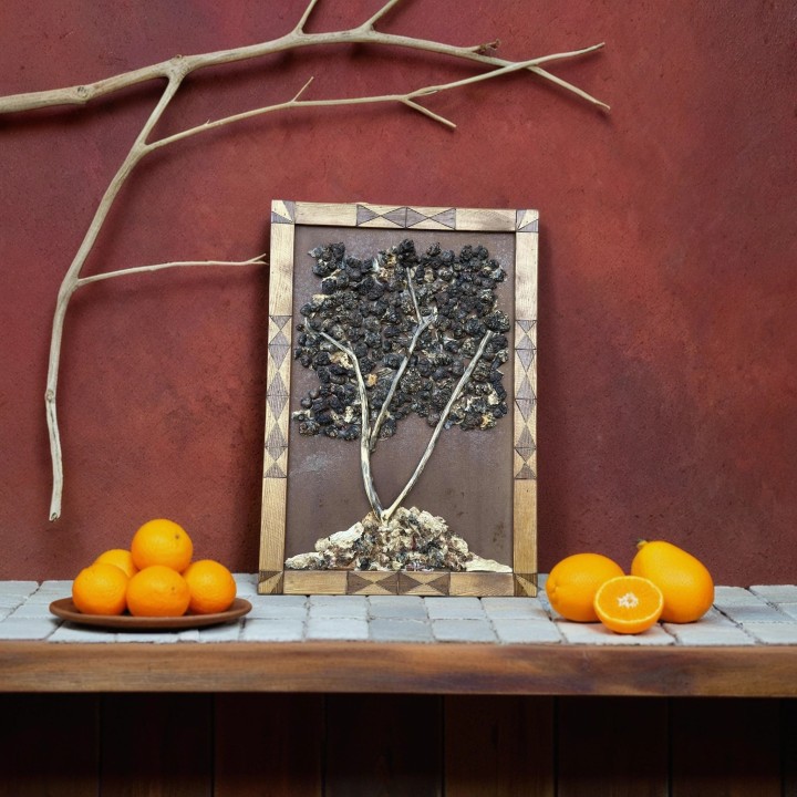 Tableau Mural Arbre d’Olivier – Artisanat Naturel & Cadre Rustique