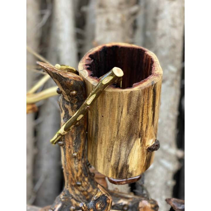 Veilleuse de Table de Nuit en Bois Sculpté