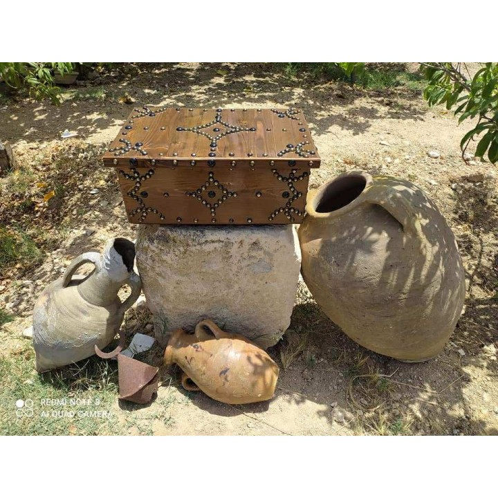 Coffre à bagages en bois massif