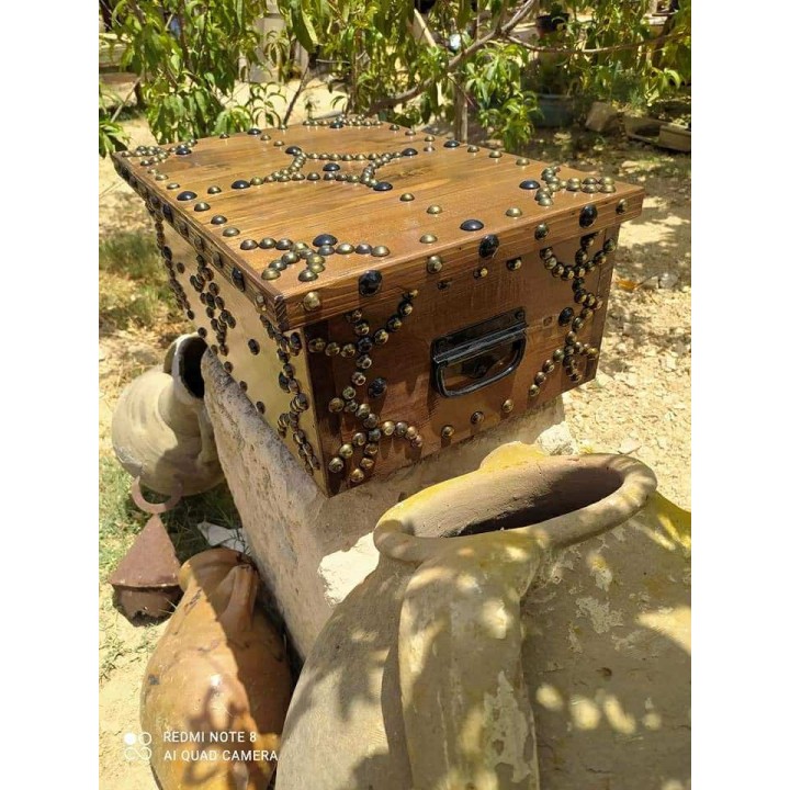 Coffre à bagages en bois massif