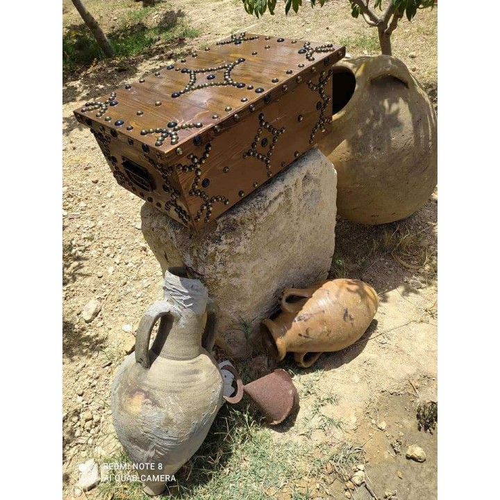 Coffre à bagages en bois massif