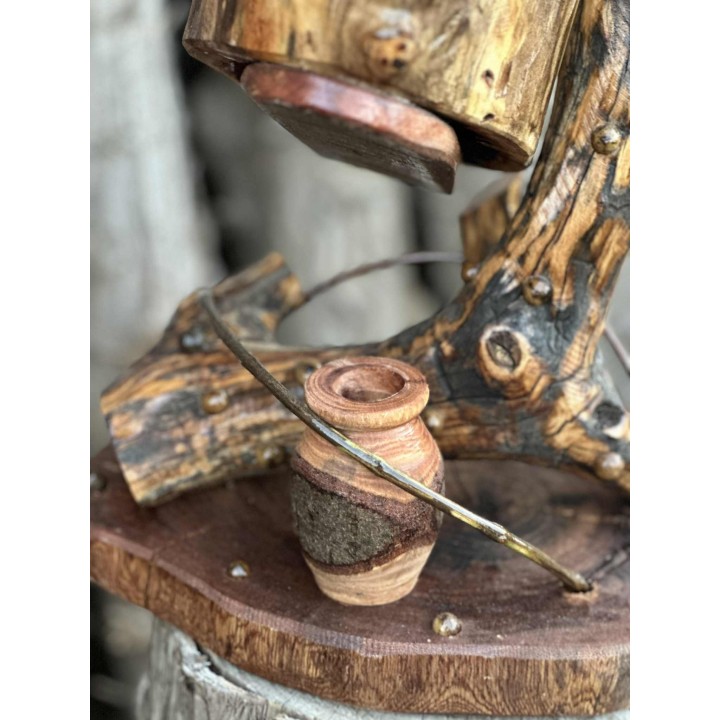 Veilleuse de Table de Nuit en Bois Sculpté